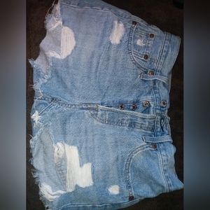 Levis high waisted jean shorts